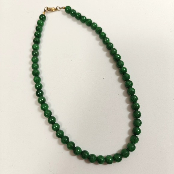 Vintage Lot of Two Beaded Necklaces Green Orange Coral Stones 17" - 18" Long - Picture 9 of 12